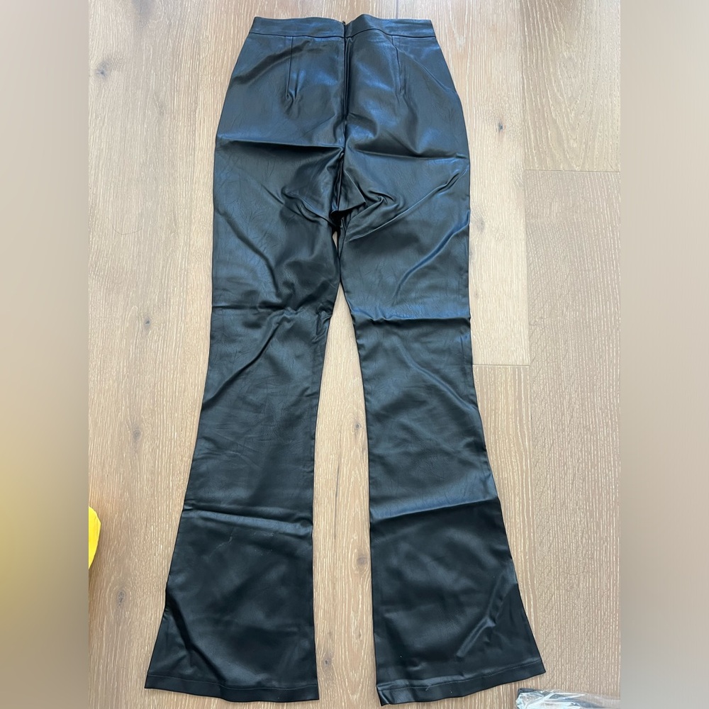 Leather boot cut pants- never worn